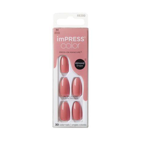 KISS ImPRESS Color - Sweet Aroma - Fake Nails, 30 Count, Almond Shape ...