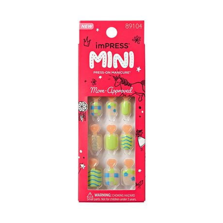 KISS ImPRESS Mini - Be Happy - 20 faux ongles Ongles à coller.