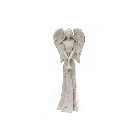 Christmas Polyresin Angel With Engravings - Set of 2