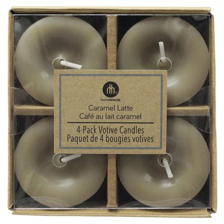 Hometrends CARAMEL LATTE 4 Pack Votive Candles Walmart Canada   6000206096443 