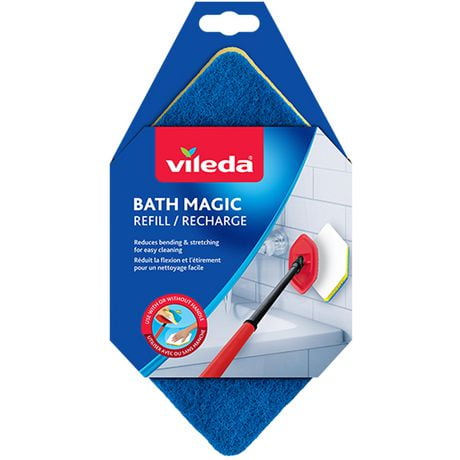 Vileda Bath Magic Mop Refill - Reusable, Detachable Mop Head for Bathroom, 1 Piece