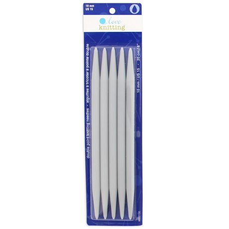 Love Knitting 8" Double Point Knitting Needles - 5 pieces, Sizes 2.25 - 10.0 mm