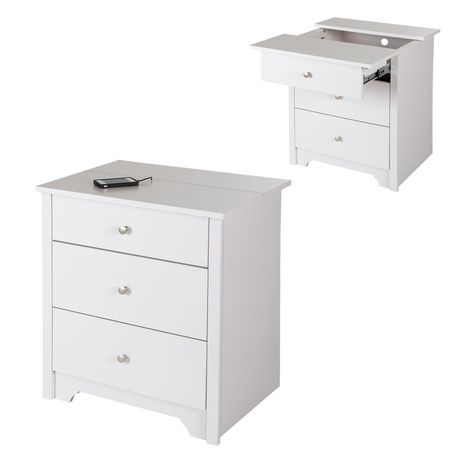 South Shore Vito Nightstand With Charging Station And Drawers Walmart Canada