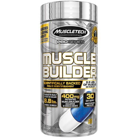 MuscleTech Muscle Builder, Muscle Building Supplements for Men & Women, Nitric Oxide Booster, Muscle Gainer Workout Supplement, 400mg of Peak ATP for Enhanced Strength, 30 Pills, 30 capsules