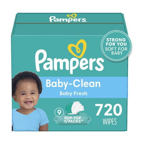 Pampers Baby Clean Wipes Baby Fresh Scented 9X Pop-Top Packs, 720CT