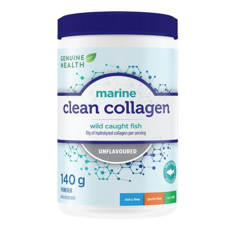 Genuine Health Clean Collagen Marine Unflavored Powder 140g, 140 g