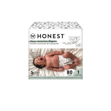 The Honest Company Club Box Pattern Play Diapers - Size 1, 80 count