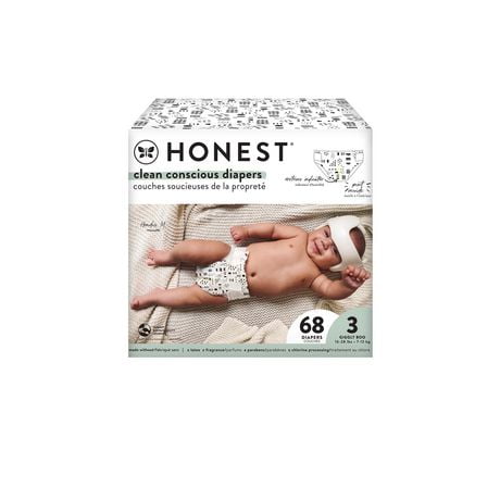 The Honest Company Club Box Pattern Play Diapers - Size 3, 68 count