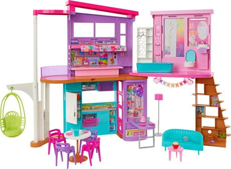 Barbie Vacation House Playset with 30 Pieces Toy for 3 Year Olds Up Ages 3