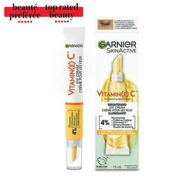 Garnier Vitamin C Brightening Eye Cream, Reduces the Appearance of Dark Circles and Fine Lines, and Signs of Fatigue for a Well-Rested Look, Suitable for all Skin Types - 15ml, To reduce the look of dark circles