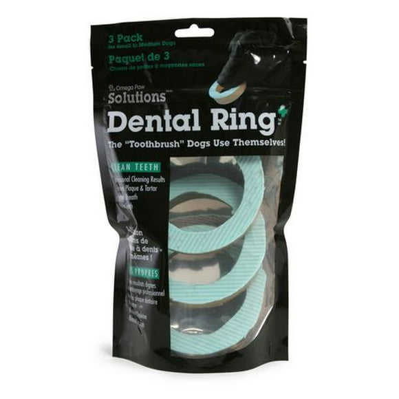 Omega Paw Clean Teeth Small Dental Ring, Pack of 3