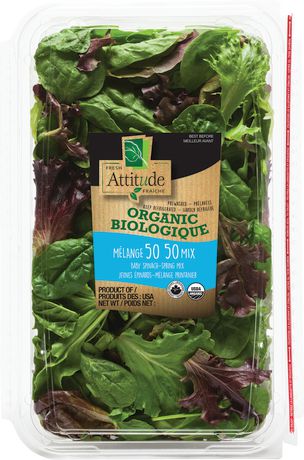 Fresh Attitude Organic 50-50 Mix (spring Mix & Baby Spinach) | Walmart ...