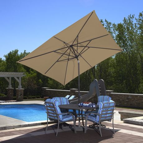 Island Umbrella Caspian 8-ft X 10-ft Rectangular Stone Olefin Market ...