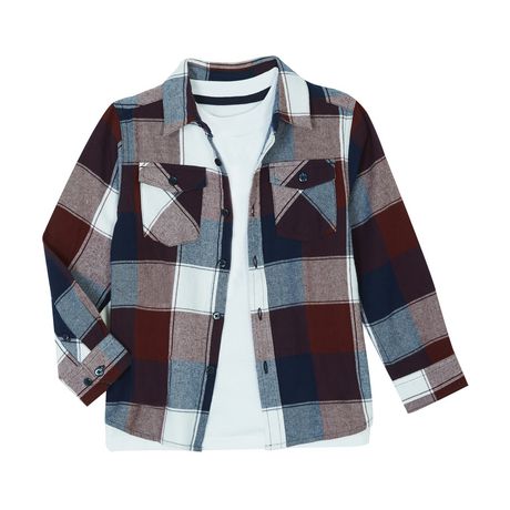 George Flannel Shirt & Tee Set | Walmart Canada