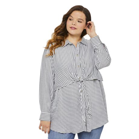 George Plus Women's Tie Front Shirt | Walmart Canada