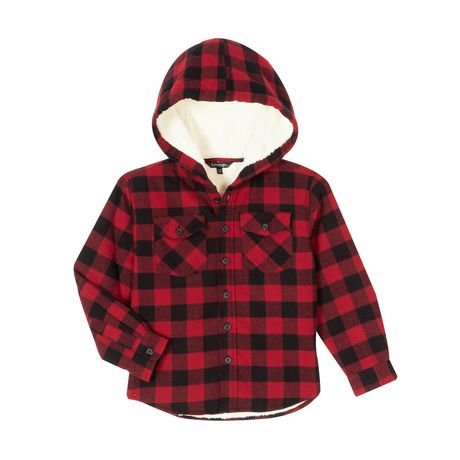 George Boys’ Sherpa-Lined Flannel Shirt - Walmart.ca