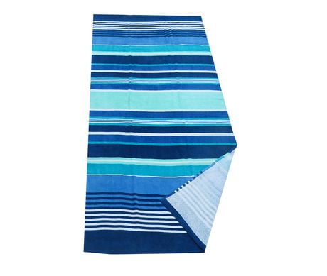 Mainstays Multi Stripe Blue Printed Beach Towel | Walmart ...