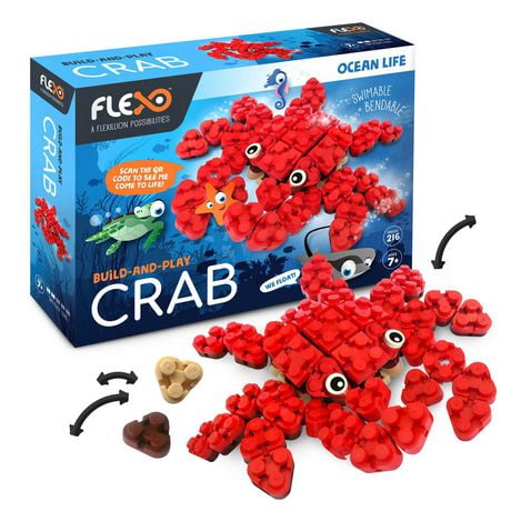 Jouet de construction et de construction Flexo Ocean Life Crab