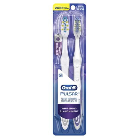 Oral-B Pulsar Whitening Battery Powered Toothbrush, Soft, 2 Count