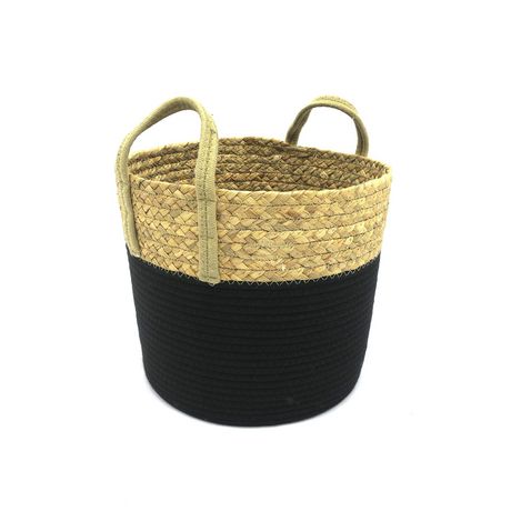 hometrends Water Hyacinth/ Cotton Rope Basket | Walmart Canada