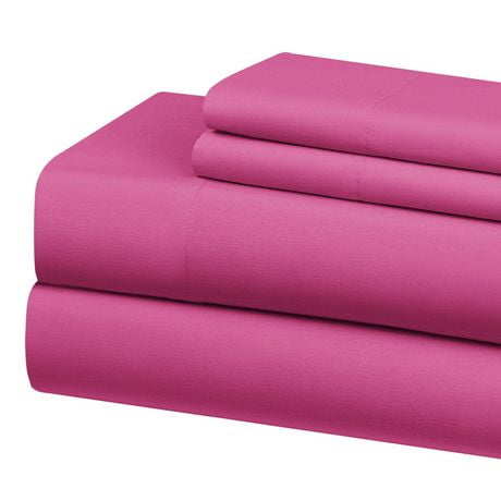 MAINSTAYS Cotton Rich Bright Pink Sheet Set | Walmart Canada