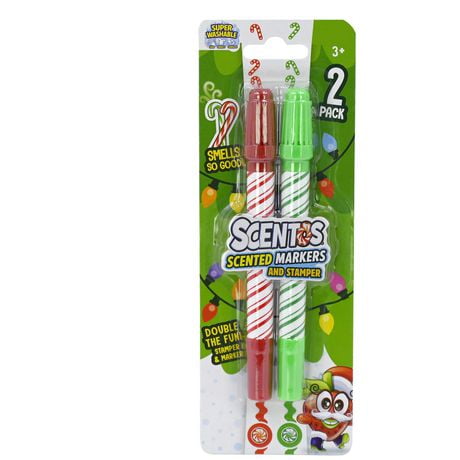 Scentos - Christmas Scented Stamper Marker – Red & Green, Stamper Marker