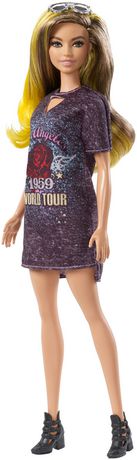 Barbie Fashionistas #87 Rockstar Glam Doll Outfit World Tour Dress & Shoes NEW 