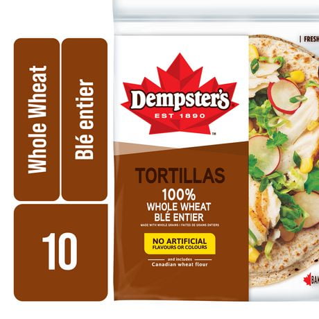 Dempster’s 100% Whole Wheat Medium Tortillas, 340 g 340&nbsp;g