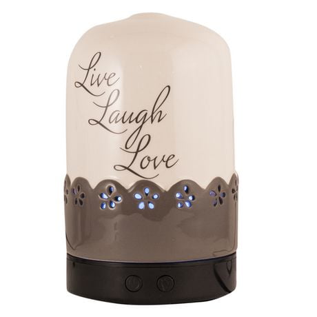 Simply Essential Diffuser Set - Live Love Laugh, Cool Misting Diffuser & Oils