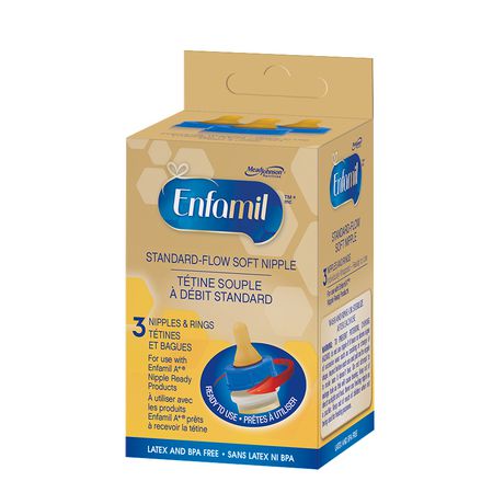 Latex Free Enfamil Standard-Flow Soft Nipple 12 Count Ready to Use 2 Pack 