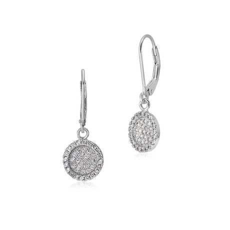 Massete Sterling Silver Leverback Dangle Earrings with Simulated ...