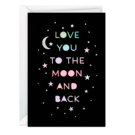 Hallmark Signature Blank Card, Birthday Card, Anniversary Card, Love Card, Valentine's Day Card (Love You to the Moon and Back), Hallmark Signature Blank Card