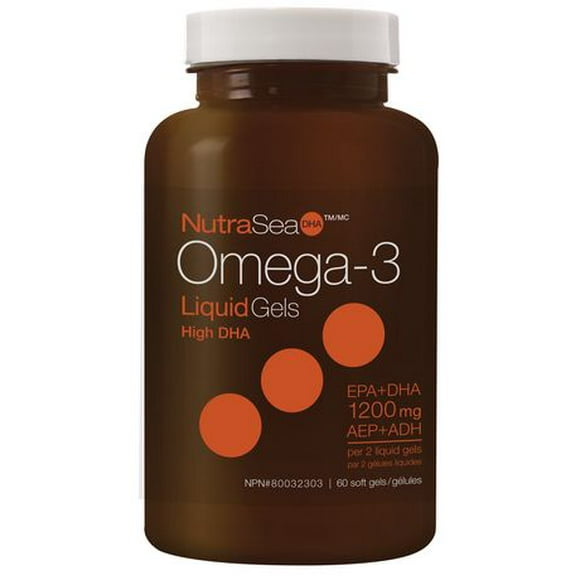 Gélules liquides NutraSea Oméga-3 élevé en ADH