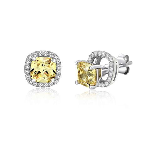 Sterling Silver .925 Pearl Cubic Zirconia Earrings for Women Candy Stud Earrings-Silver Gnzoe Jewelry