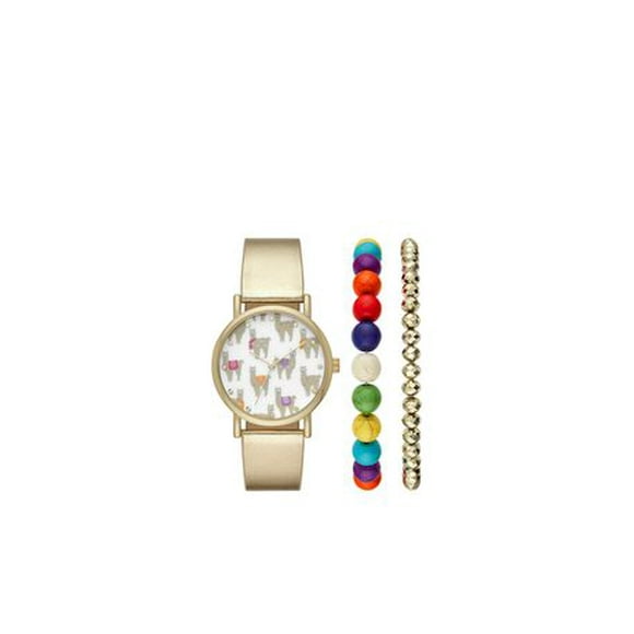 Ladies' Trend Gold Tone Watch and Bracelet Set