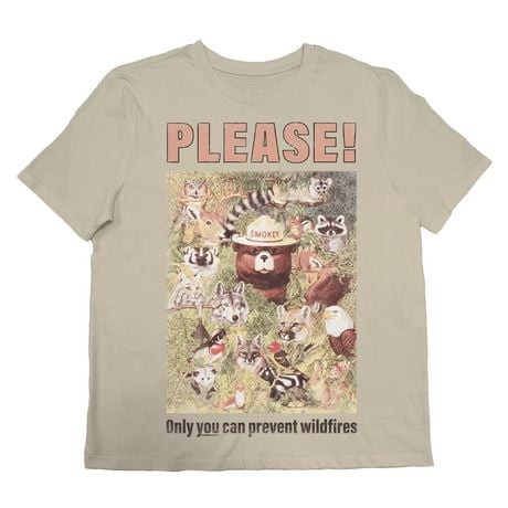 T-shirt avec imprimé graphique Smokey Bear pour femmes