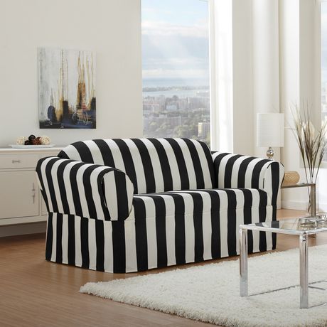 Sure Fit Cabana Stripe Relaxed Fit Loveseat Slipcover | Walmart Canada