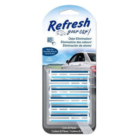 Assainisseur d’air pour le système de ventilation Refresh Your Car! (parfum Voiture neuve/Brise fraîche, emballage de 6 Paq. de 6
