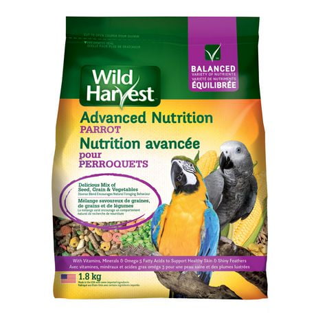 Wild Harvest Nutrition avancée pour perroquets, Mélange savoureaux de graines, de grains et de légumes 1,8kg