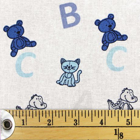 Fabric Creations White with Blue Letters and Stuffed Animals Fat Quarter Pre-Cut  Fabric | Walmart Canada