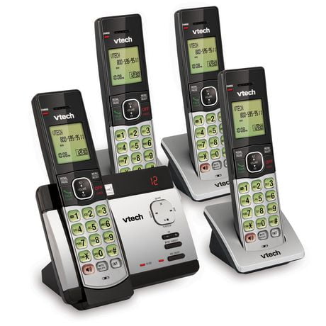 VTech CS5129-4 DECT 6.0 Expandable Cordless Phone System with 4 ...