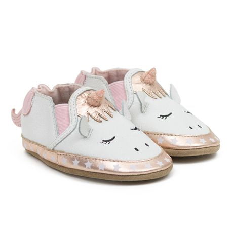 Robeez - Baby, Infant, Toddler - Soft Sole Leather Shoes with Suede Sole - Evie Unicorn