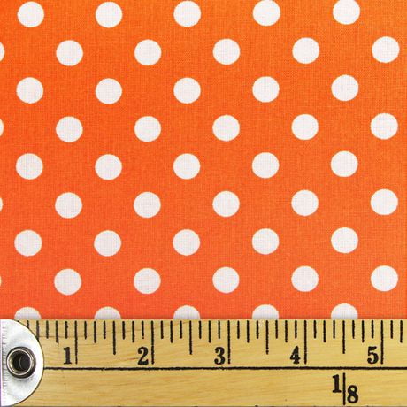 Fabric Creations Orange with White Polka Dots Fat Quarter Pre-Cut ...