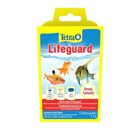 Tetra Lifeguard 12 pastilles, Traite une vaste gamme d'organismes pathologiques dans les aquariums Traitement tout-en-un