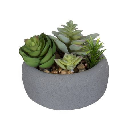 hometrends Tessier Faux Succulents in Gray Pot | Walmart Canada