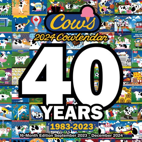 Wyman Publishing Cows Creamery 2024 12x24 Inch Square Wall Calendar, 9781525611490