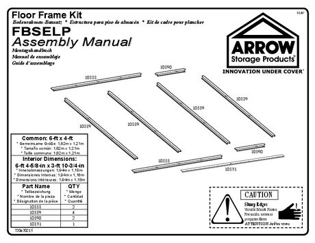 Arrow Euro-Lite Pent Shed Floor Frame Kit | Walmart Canada