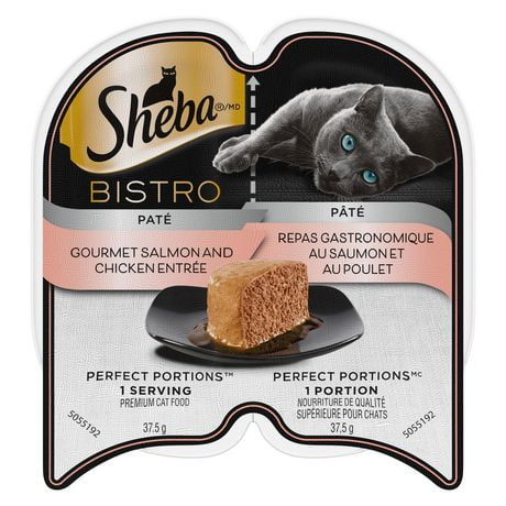 Sheba Bistro Perfect Portions Salmon & Chicken Adult Wet Cat Food Paté, 75g