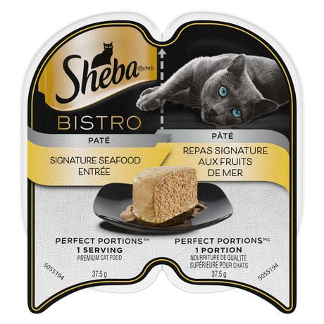 Nourriture humide pour chats adultes SHEBA BISTRO PERFECT PORTIONS pâté – repas signature aux fruits de mer 75 g