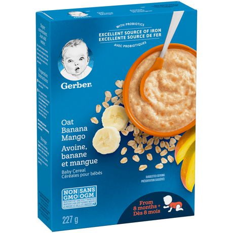 Cereales Pour Bebes Gerber Etape 3 Avoine Avec Banane Et Mangue 227 G Walmart Canada